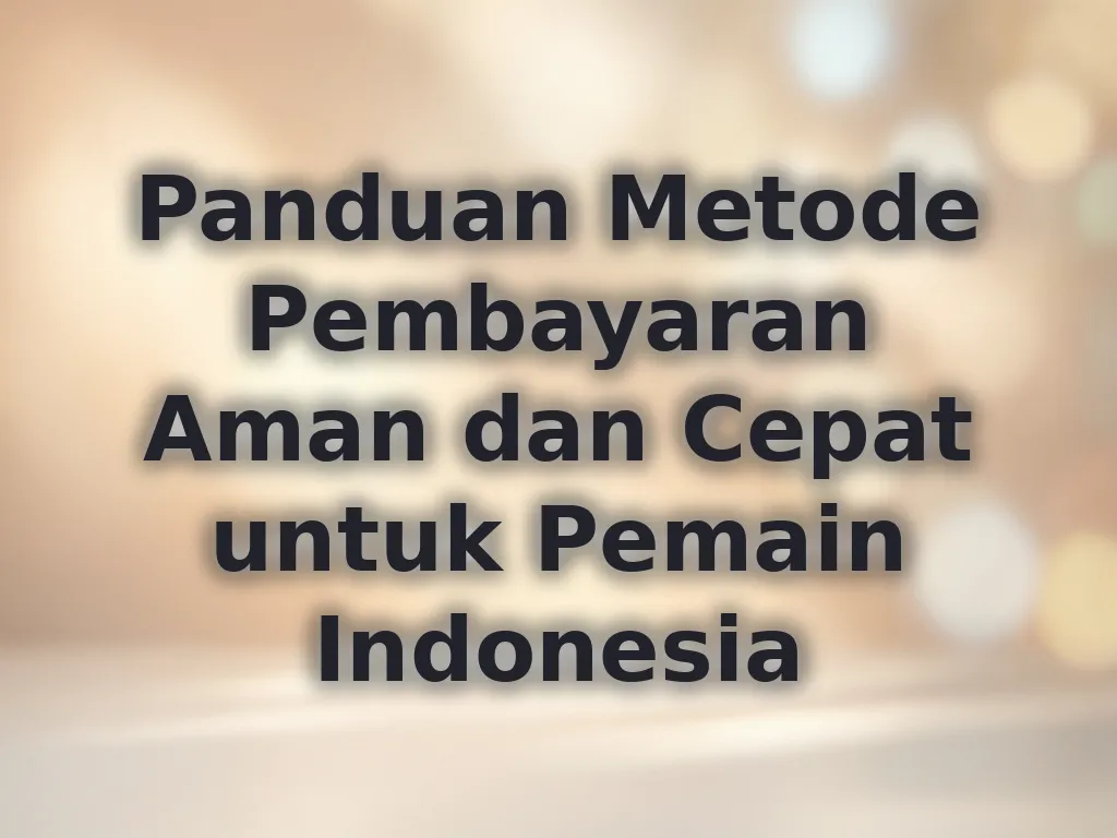 Panduan Metode Pembayaran Aman dan Cepat untuk Pemain Indonesia